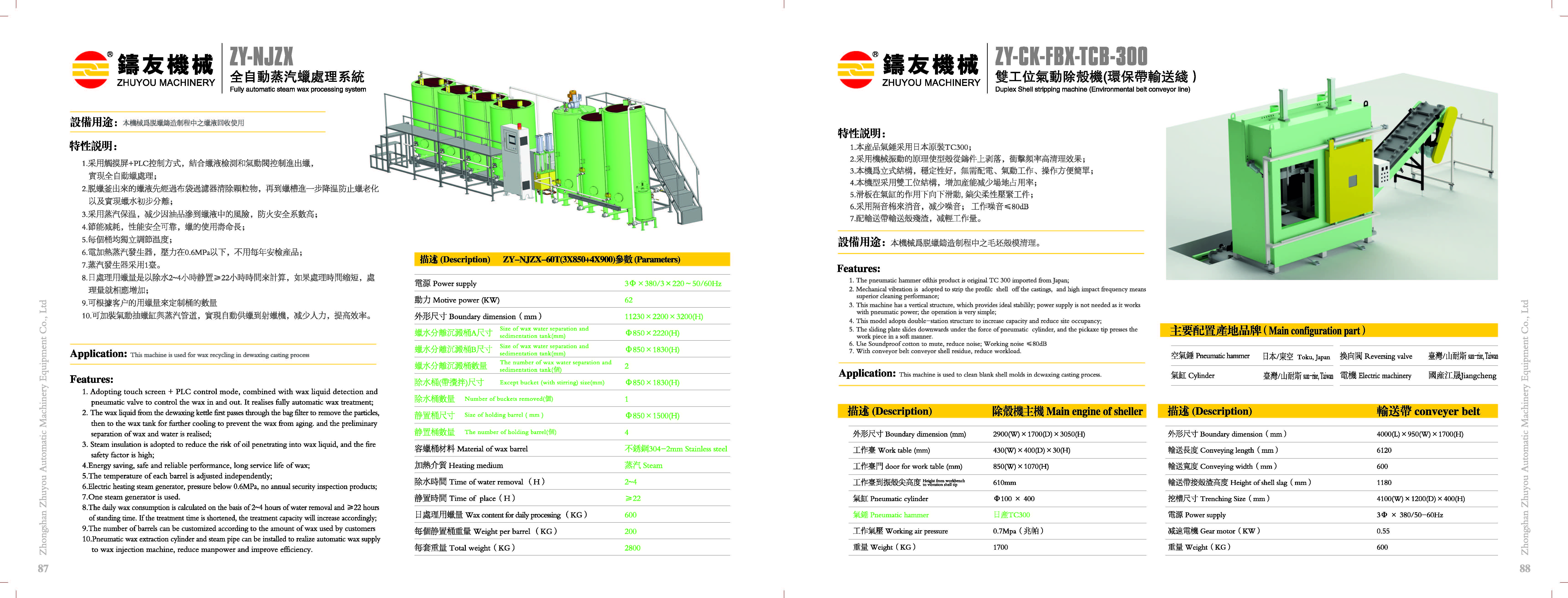 Dual-station pneumatic shell remover (Environmental Bag Conveyor Line) (ZY-CK-FBX-TCB-300) P86 Text