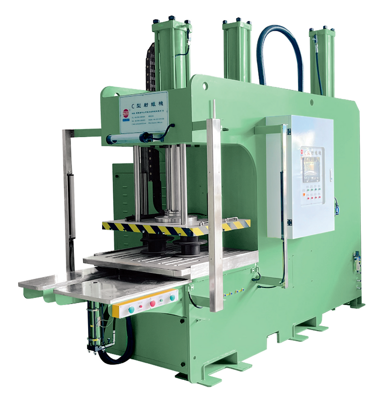 Single station C-type wax injection machine (mixed double barrel mold lifter direct injection with sliding table) (ZY-IG-1080FJ-D-SSGC-50) 