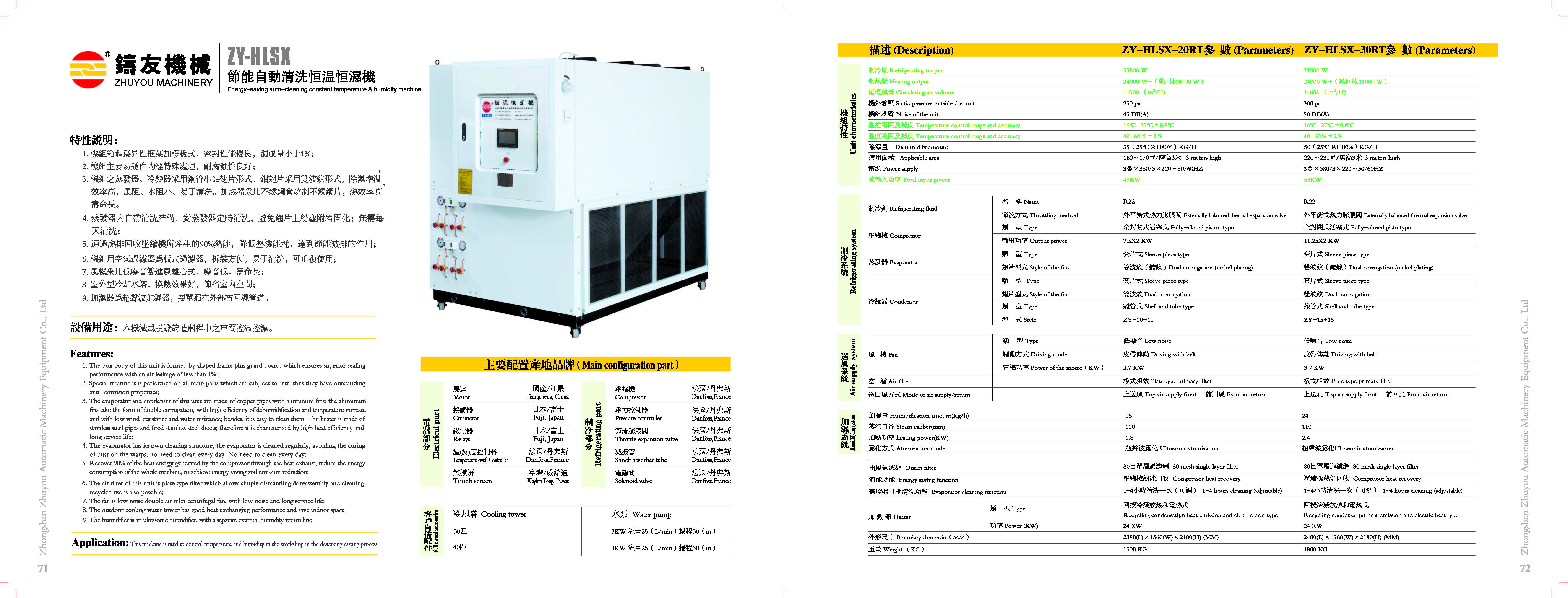 Energy-saving automatic cleaning constant temperature and humidity machine (ZY-HLSX) P69-70